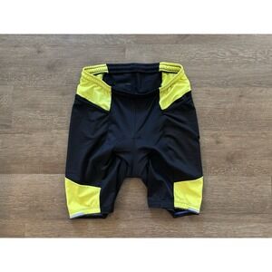 Aero Tech Designs Cycling Shorts Gel Padded Black Yellow Extra Large